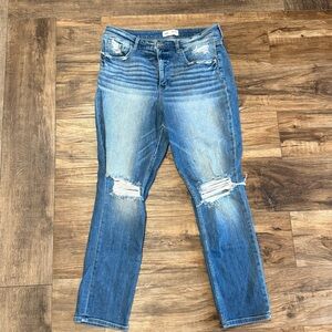BKE Distressed Mom Blue Jeans